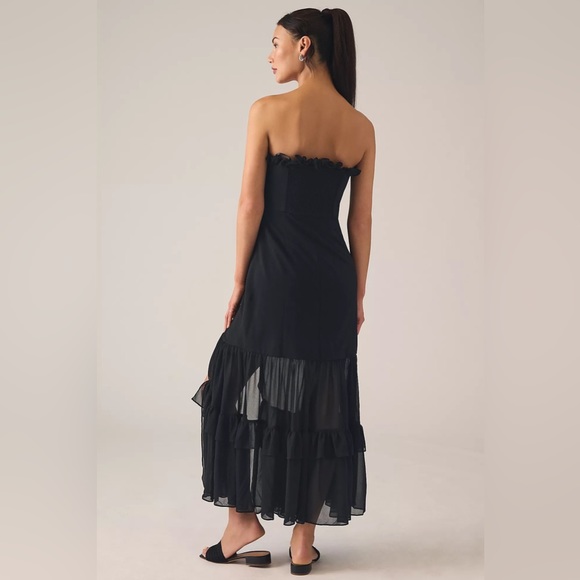 Anthropologie Hutch Strapless Tiered Ruffle Side-Slit Dress - Picture 3 of 4